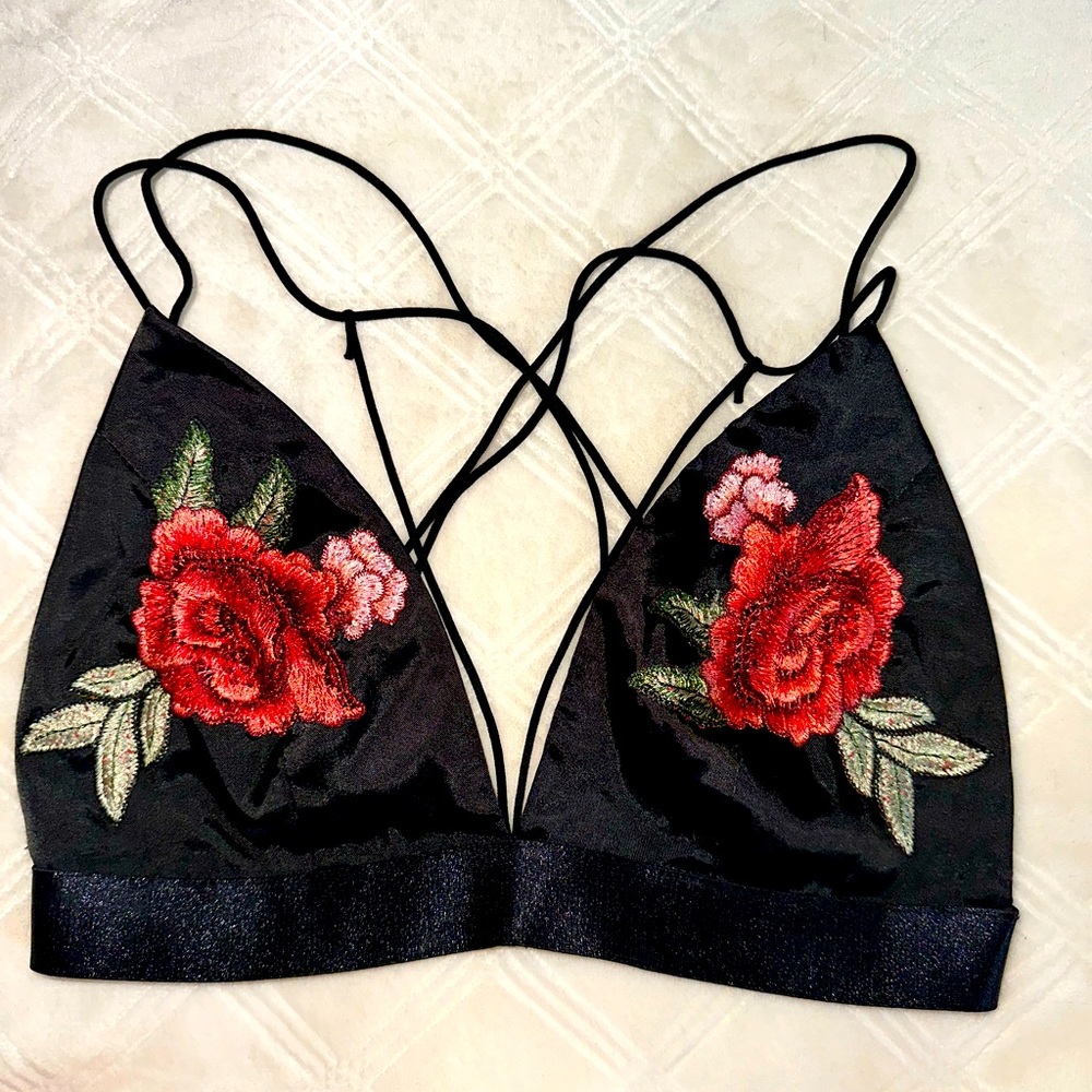 Silk Rose Bralette/ Cropped Top